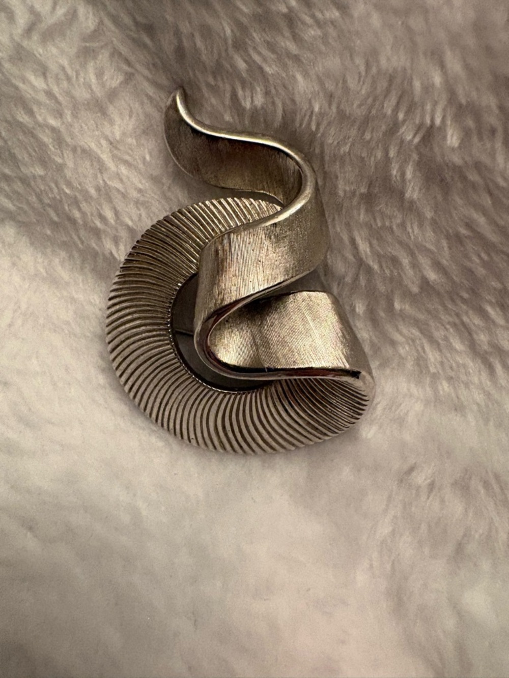 Trifari Silver-Tone Swirl Brooch